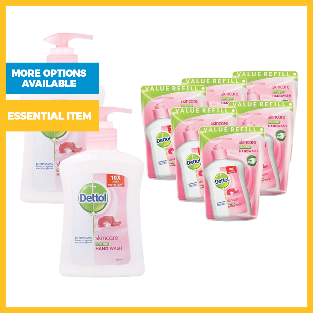 2 Hygiene Liquid Pump Hand Wash with 6 Refills