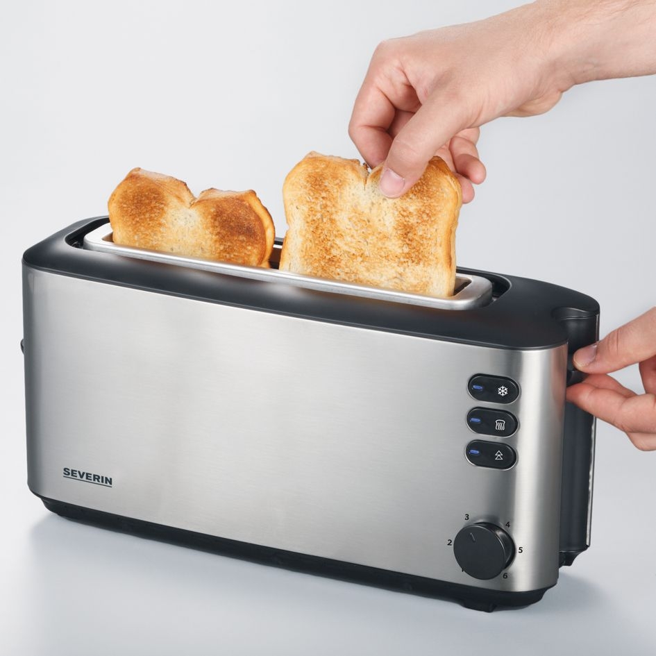 Inox Long Slot 1000W 2 Slice Slimline Toaster