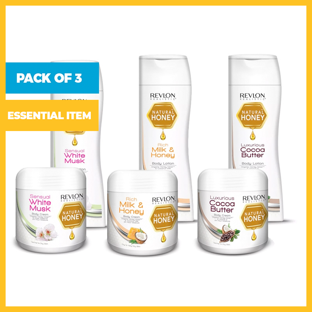 Pack of 3 - Revlon Natural Honey Lotions or Creams (Multiple Options Available)