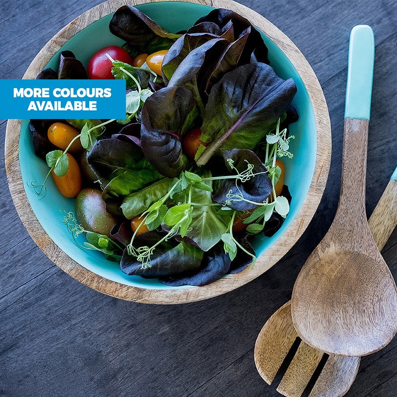 Mango Wooden Salad Server Set with Serving Bowl
