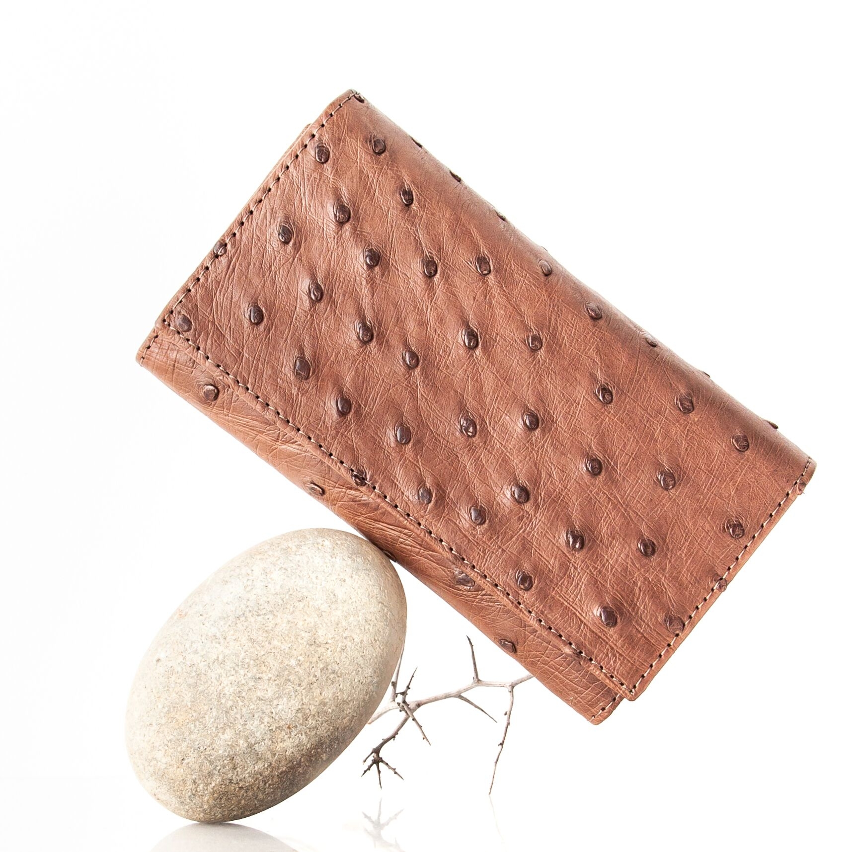 Genuine Ostrich Leather Triple Ladies' Small Purse (Available in Multiple Colours)