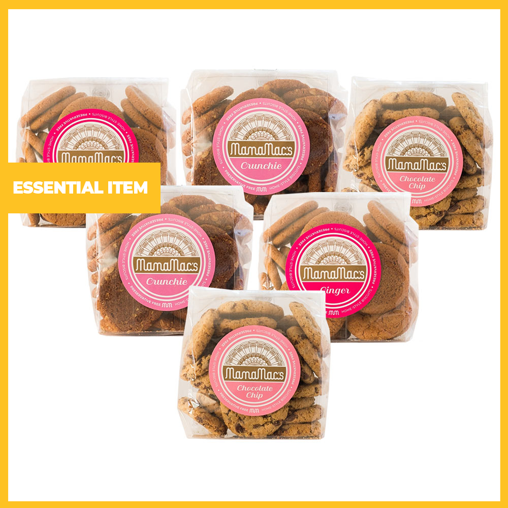 Pack of 6, Handmade Mixed Biscuits (Ginger, Crunchie & Choc Chip - 500g each)