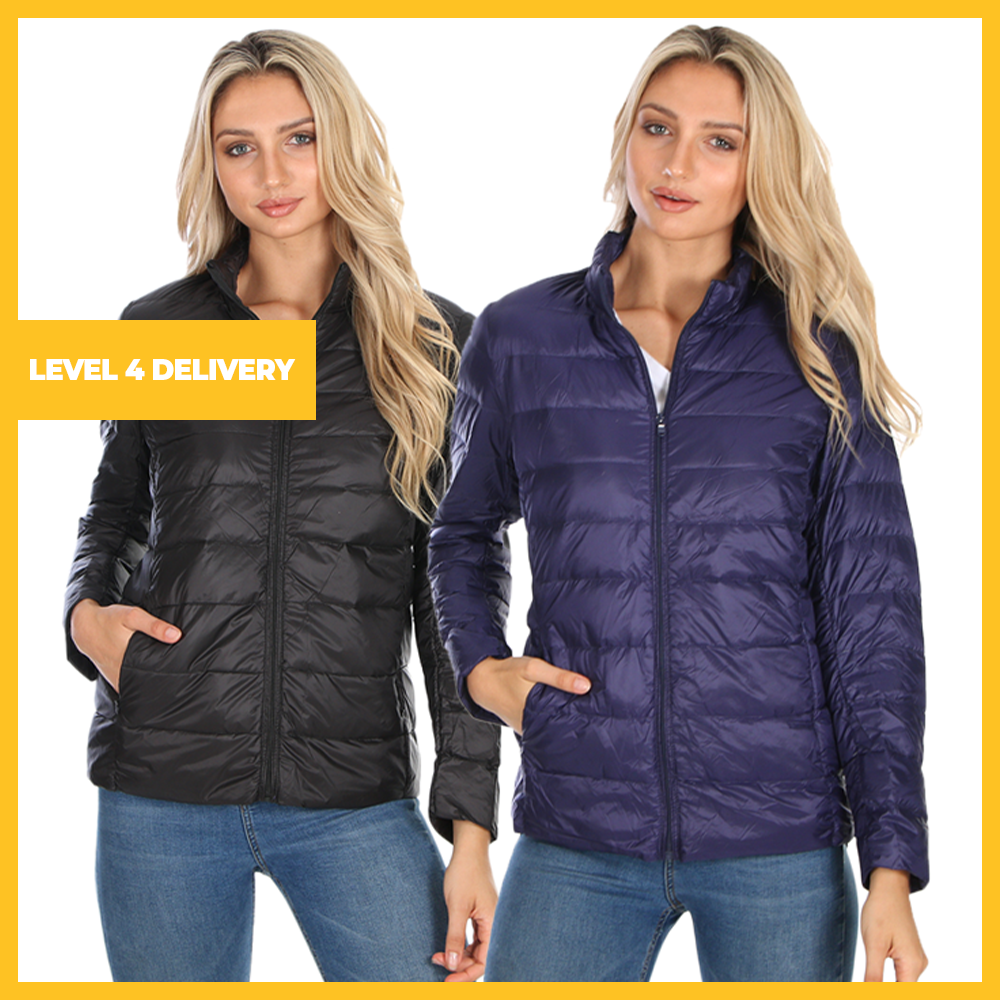 Ladies Ultra-Light Genuine-Down Fitted Puffer Jackets (More Colours Available)