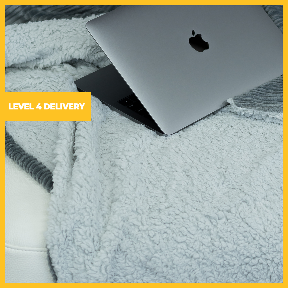 Reversible 200 + 240gsm Ribbed Jacquard Sherpa Blanket (155x195cm)