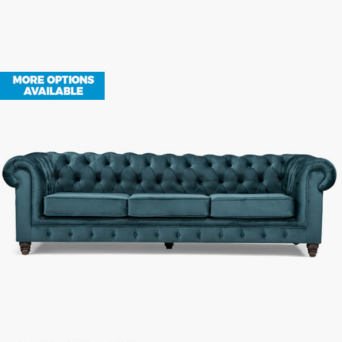 Deep Buttoned Fabric Couch