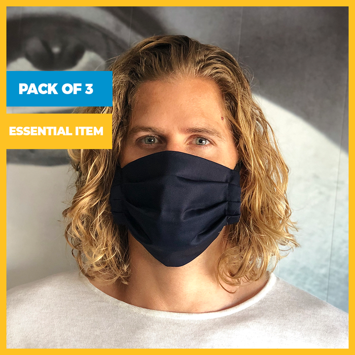 Pack of 3 Rewashable 3-Ply Cotton Twill Face Masks