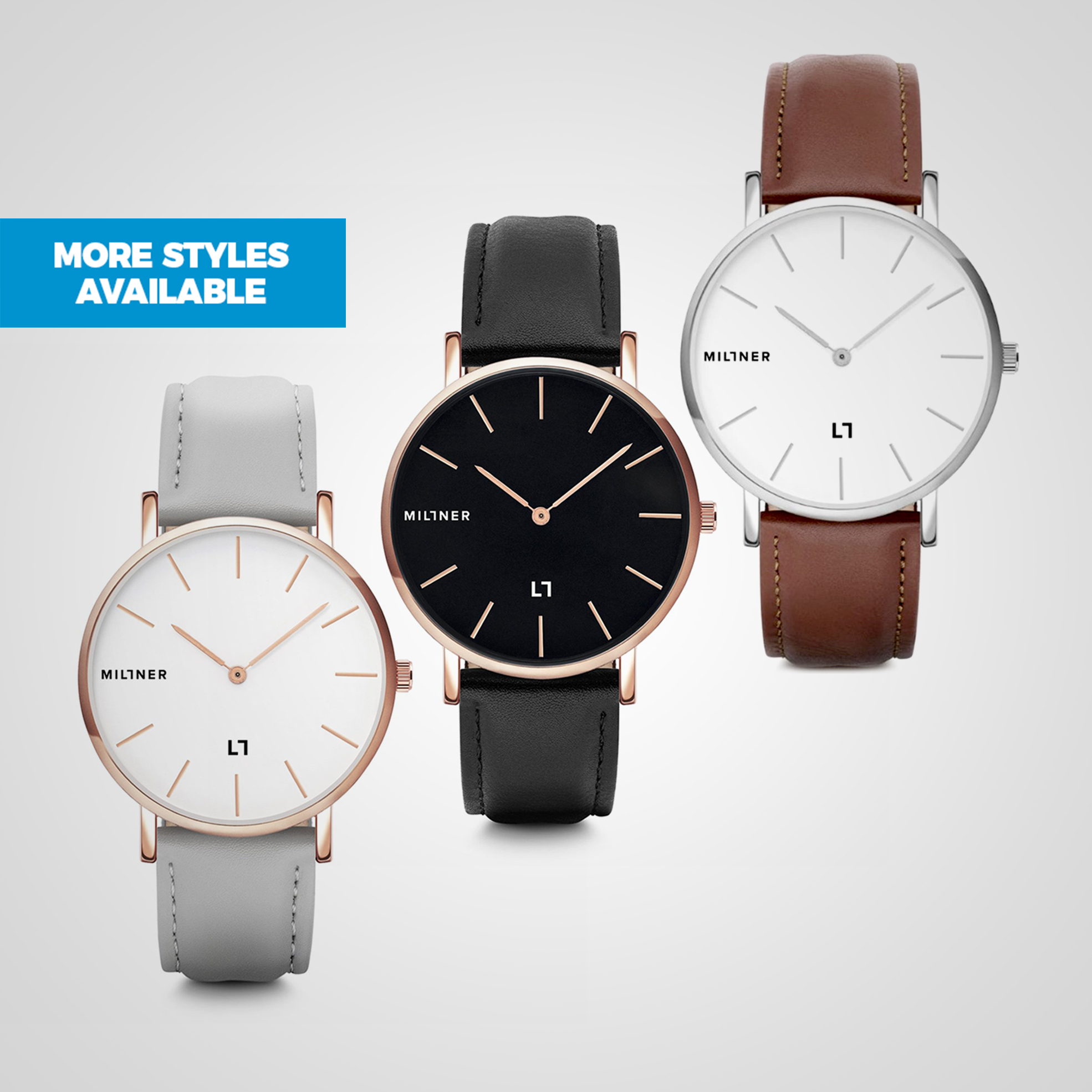 39mm Hallfield Watch with PU Leather Strap