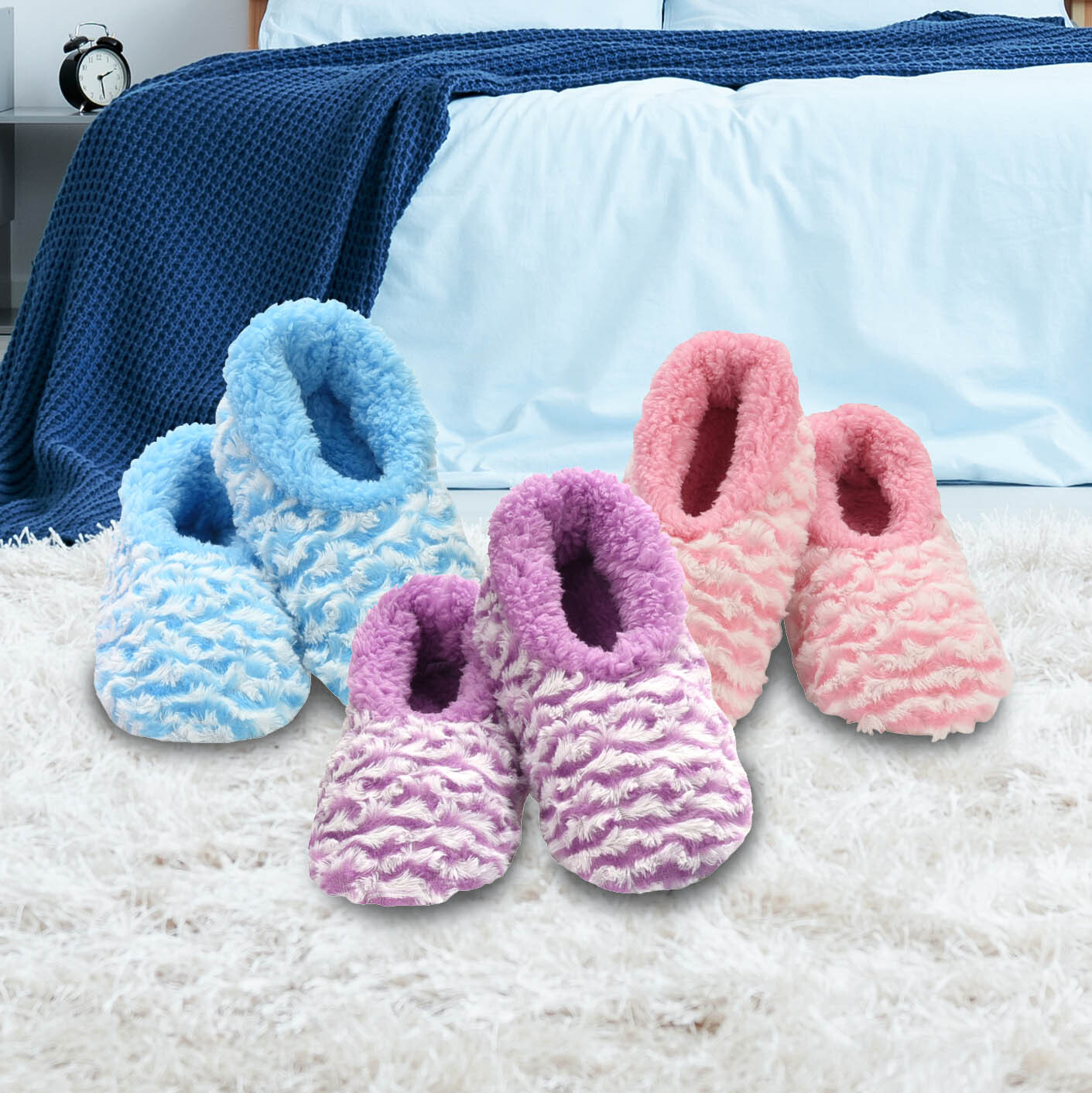Ladies Pastel Stripe Slippers