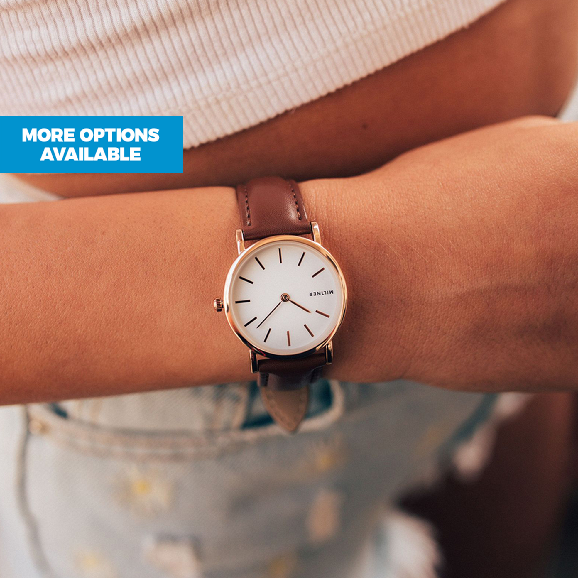 28mm Mini Watch with Genuine Leather Strap