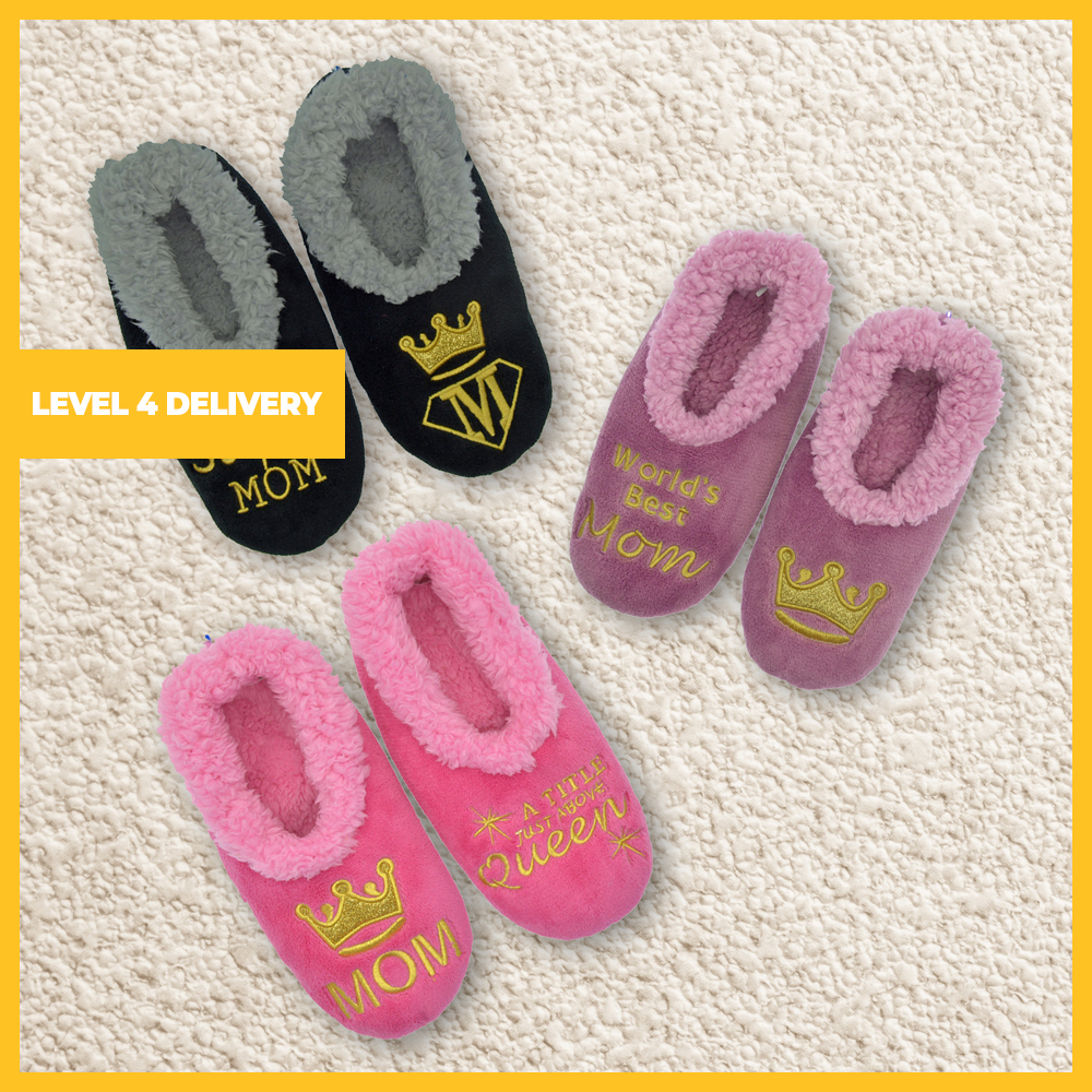 Ladies Worlds Best Mom Themed Slippers