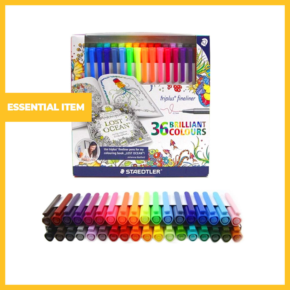 36 Brilliant Colours Triplus Fineliner Pens