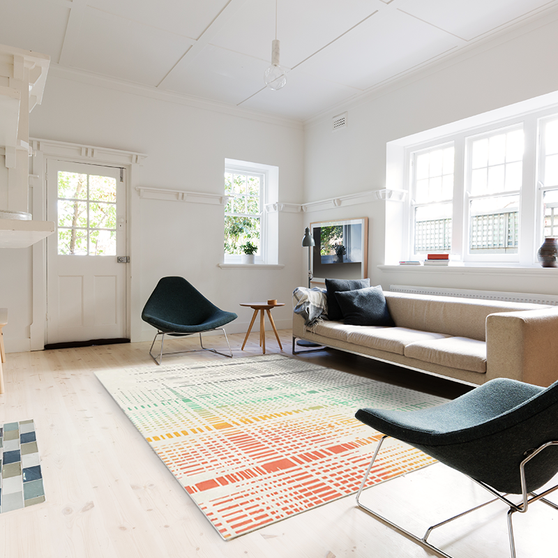 Hard Wearing Rainbow Canvas Rug (160 x 230cm)