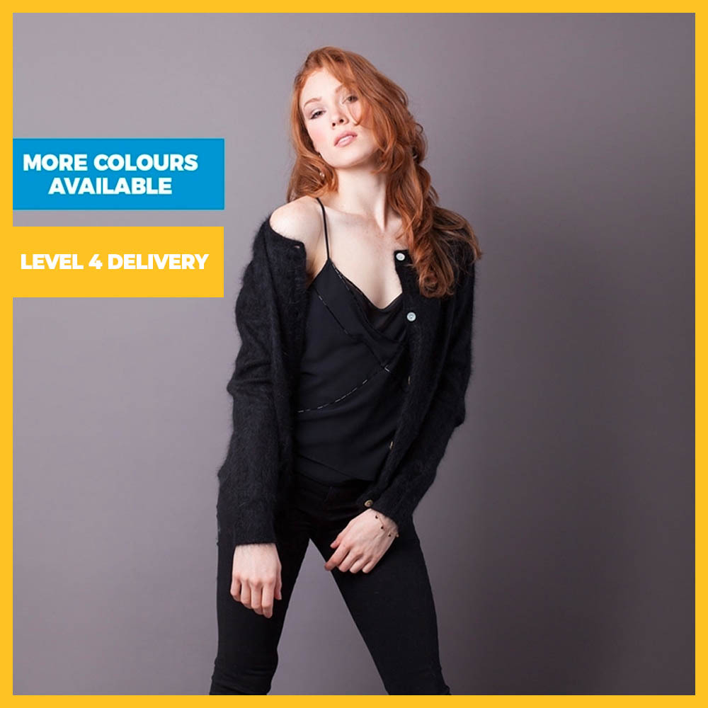 Angora Crew Neck Cardigan