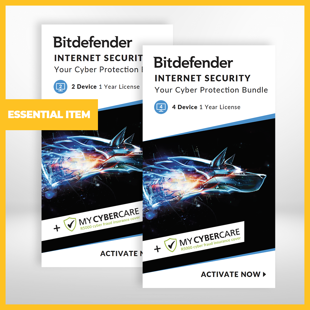 1 Year Internet Security 2020 Licence + MyCybercare R5000 Cyber Fraud Insurance (2 or 4 Device Available)
