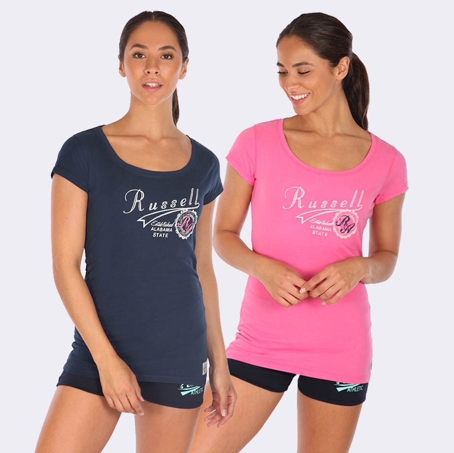 Ladies Crew Neck T-Shirt With Embroidered Letters