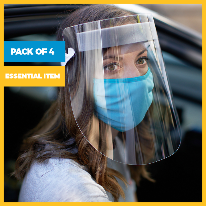 Pack of 4 Protective Ultra-Clear Full Face Shield