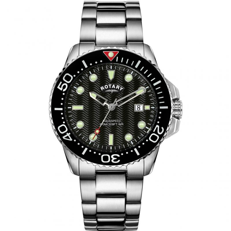 Men's Aquaspeed SS Black Dial Wristwatch