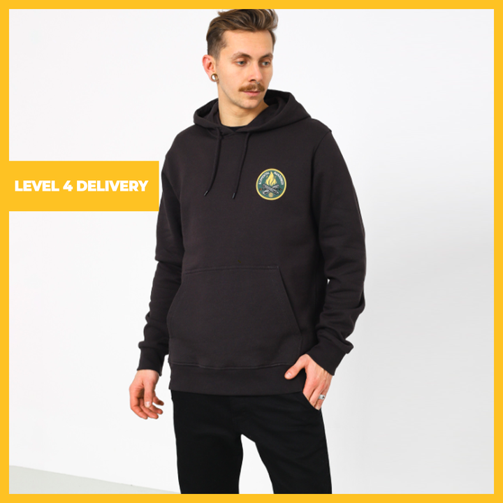 Men's EA Logo Printed Fleece Hooded Sweater