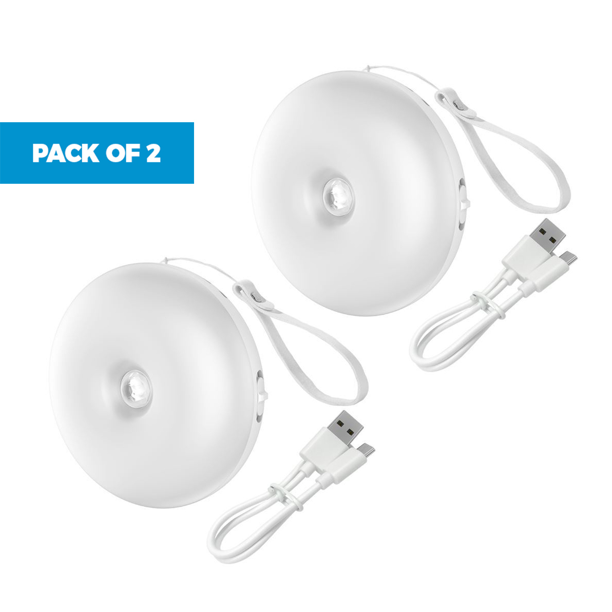 Pack of 2 Smart Induction Warm Night Light (Rechargable)