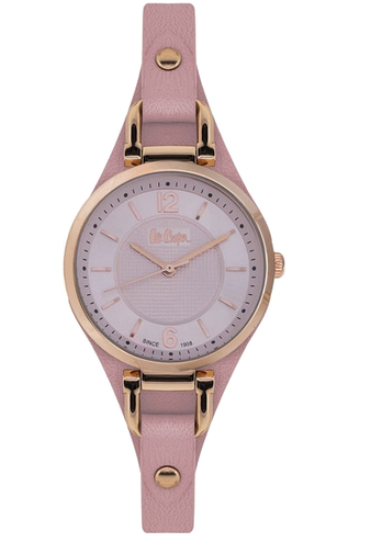 Ladies Pink Dial Leather Watch