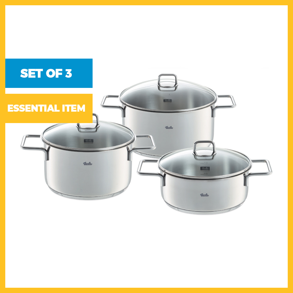 3 Piece Stainless Steel Munich Pot Set