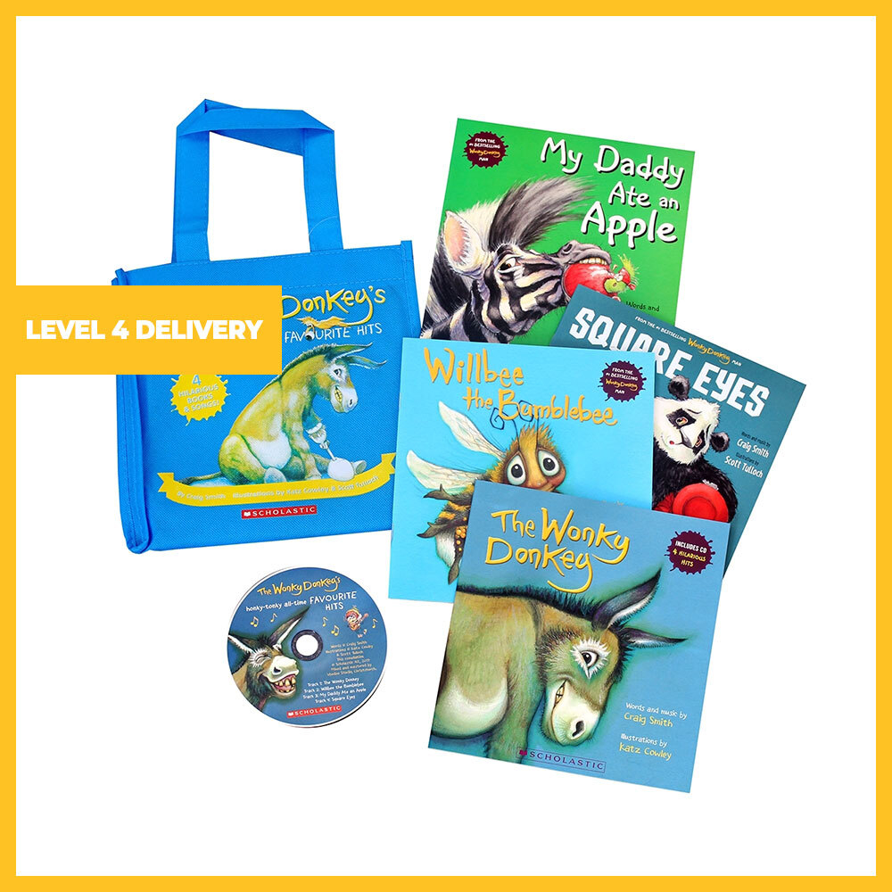 The Wonky Donkey's Honky-Tonky All-Time Favourite Hits (4 Picture Books & Audio CD)