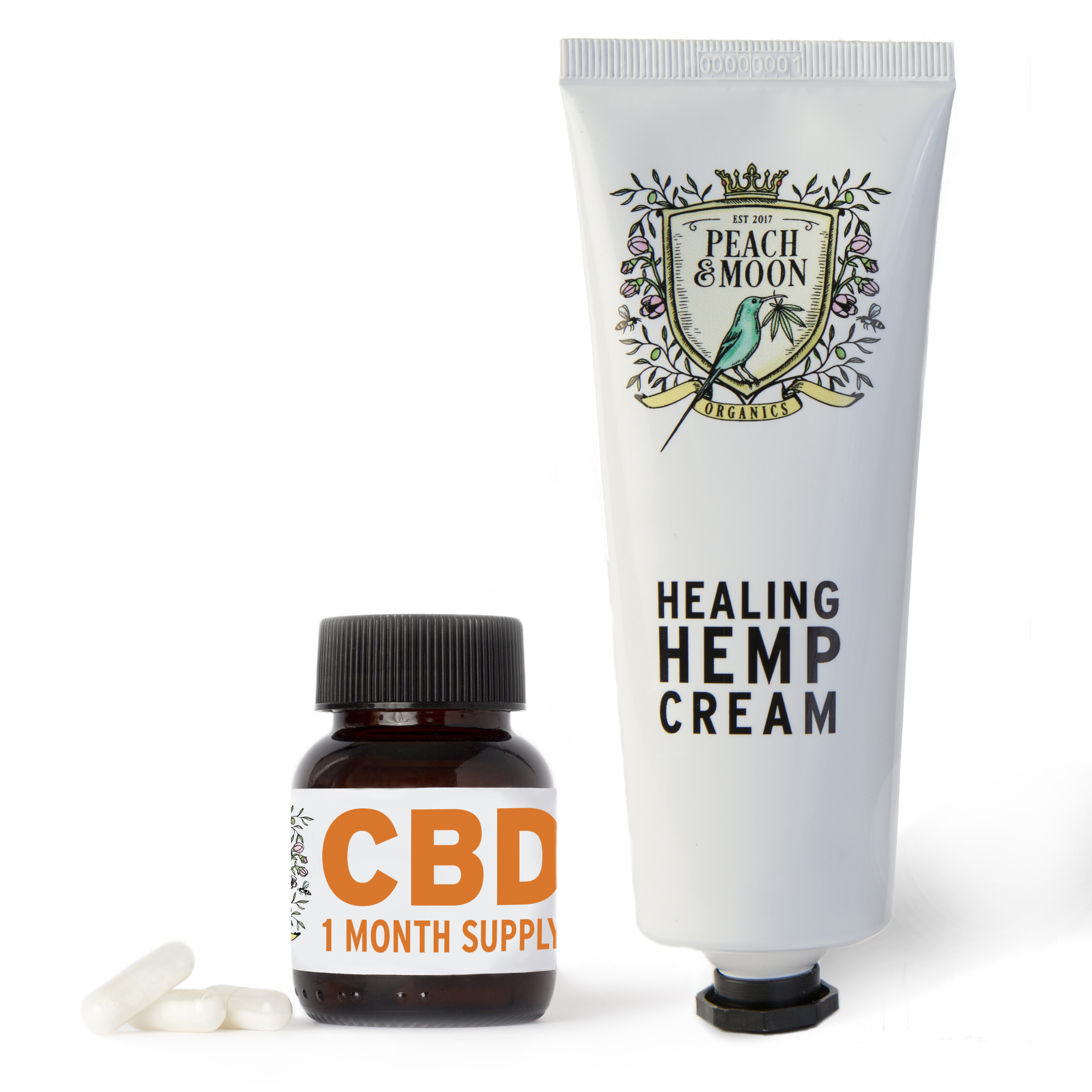 30 CBD Biodegradable Vegan Capsules with Healing Hemp Cream