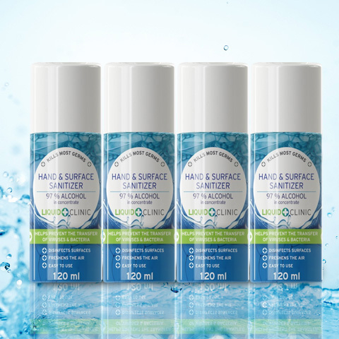 Pack of 4 120ml or 275ml Aerosol Hand and Surface Sanitiser