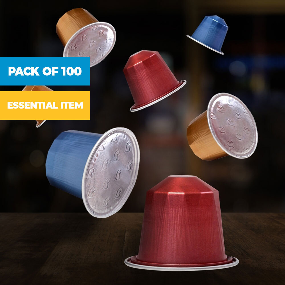 Pack of 100 Nespresso Compatible Aluminium Coffee Capsules