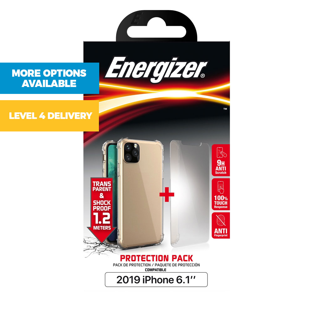 iPhone 11, 11 Pro or 11 Pro Max Protection Pack (Clear Case with Tempered Glass Screen Protector)