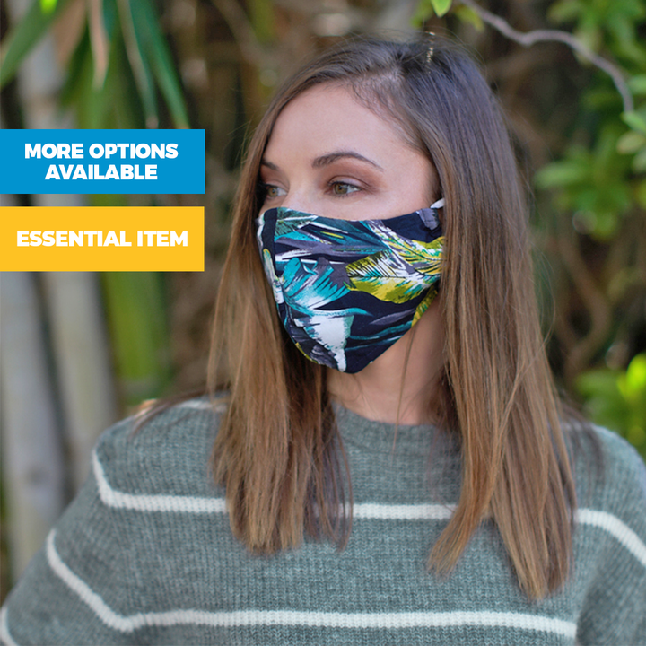 Pack of 4 Printed 3 Layer Cotton Fabric Masks