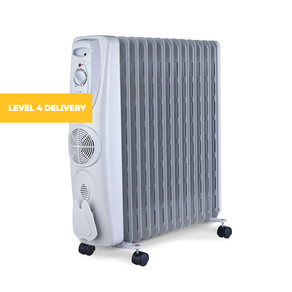 13 Fin Fan Assist Oil Heater In White