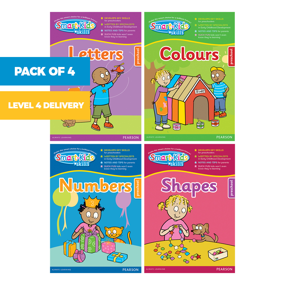 Pack of 4 Preschoolers White and Wipe Educational Series
