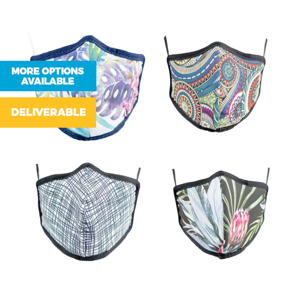 Pack of 4 Premium 3-Layer Fabric Mask with Micro Filter