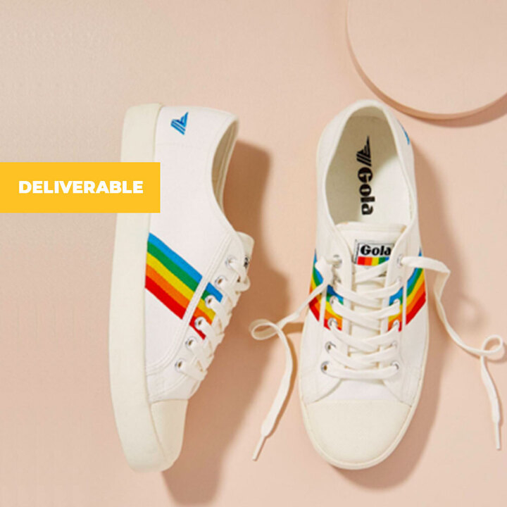 Ladies Coaster Rainbow Stripe Sneaker