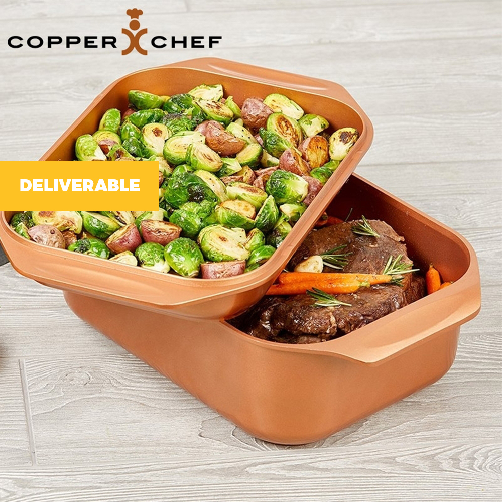 Deluxe Ceramic Wonder Cooker Copper Pan Set