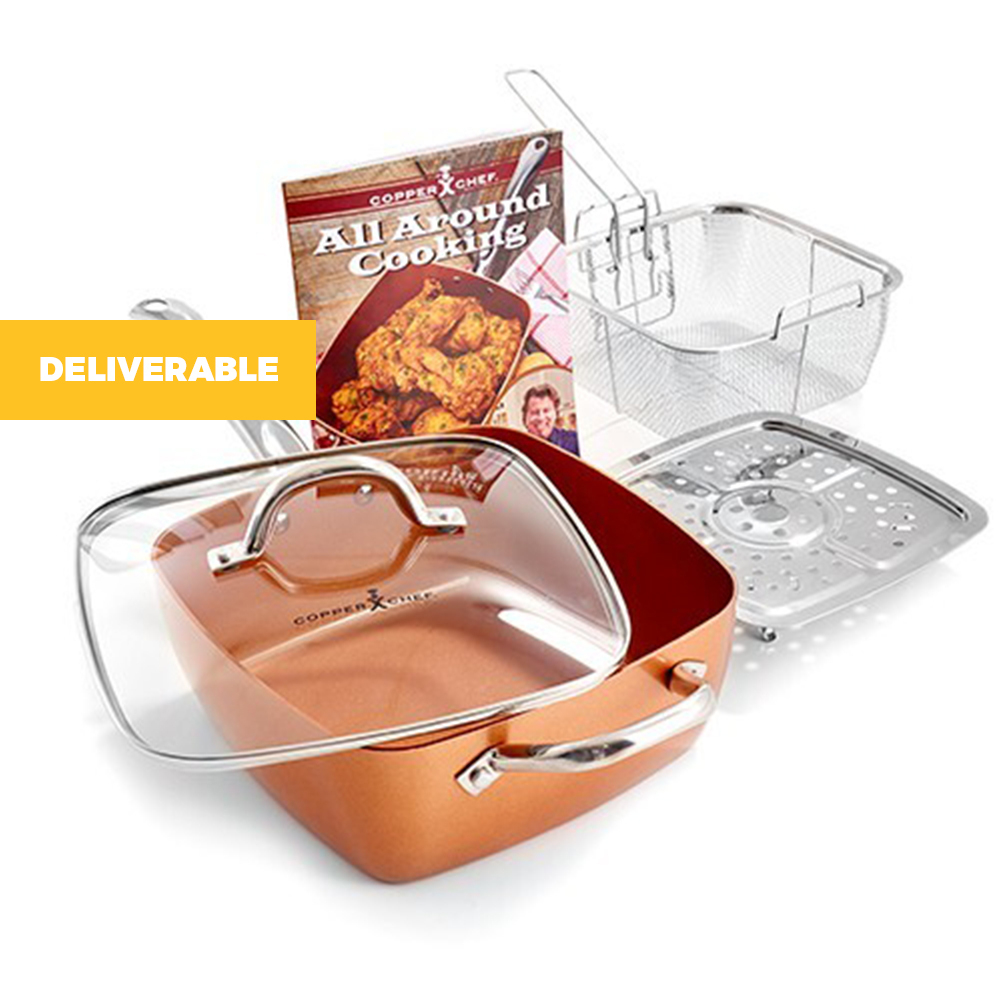 Non-Stick 24cm Deep Dish Square Pan with Accessories (5 Piece Set)