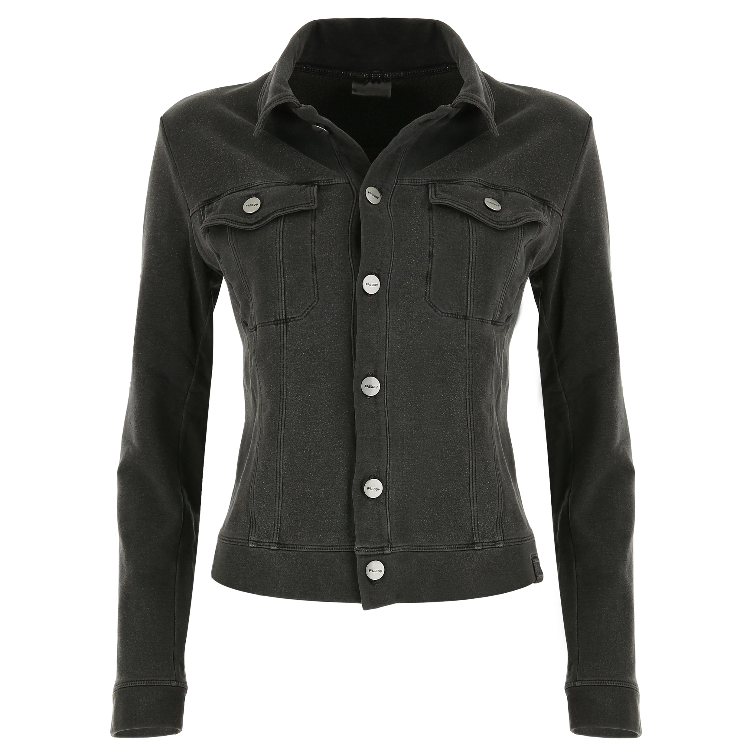 Denim-Style Garment-Dyed Fleece Jacket