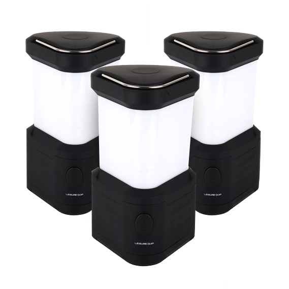 Pack of 3 Rechargeable Camping Lantern with Powerbank (300 Lumens)