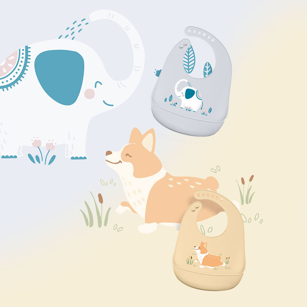 Pack of 2 Silicone Baby Bibs