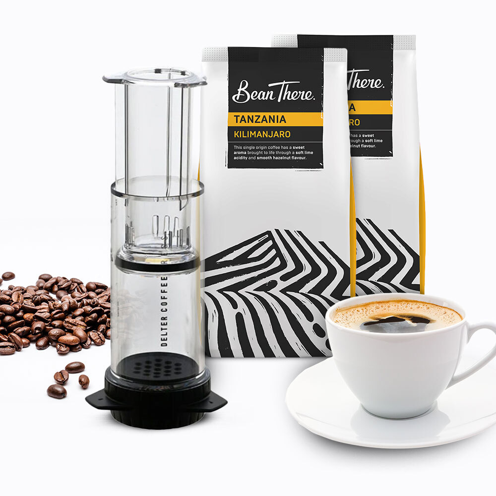 Pack of 2, 250g Tanzania Coffee & Delter Coffee Press (Beans or Filter ground)