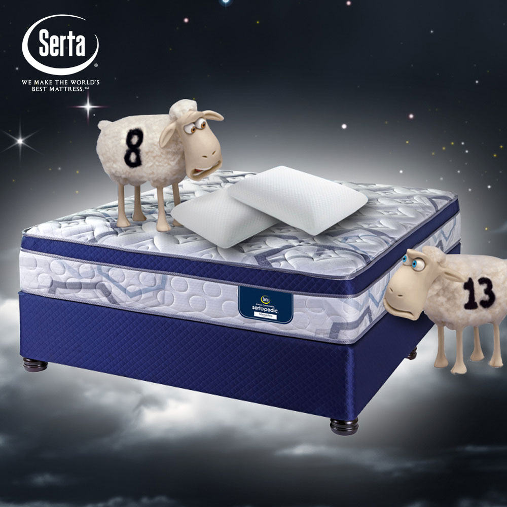 SertaPedic Marseilles Comfort Top Technology Flip Free Medium-Firm Bed Set with 2 High Density Memory Foam Pillows & Mattress Protector