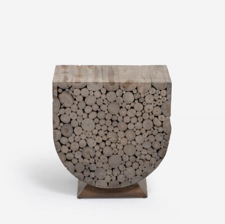 Teak Sculptured Side Table