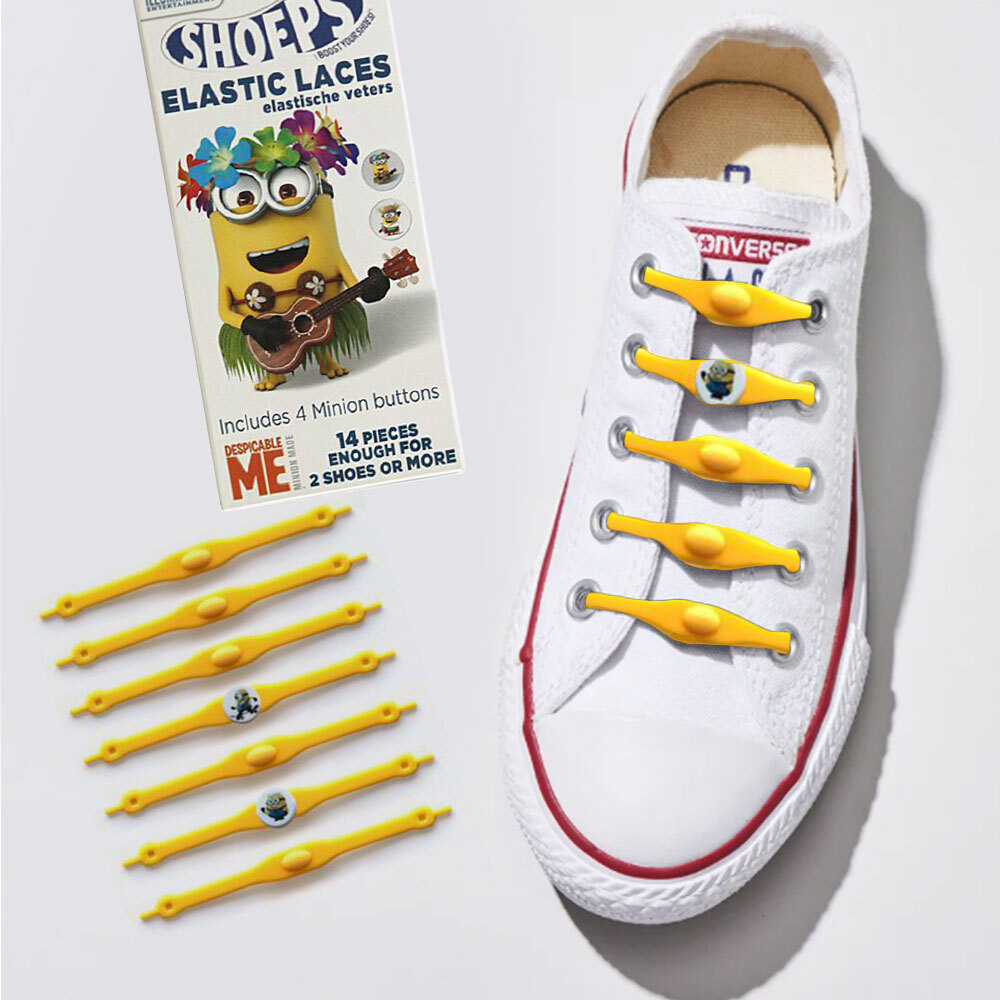 Children's Elastic Shoelaces with Minion Buttons