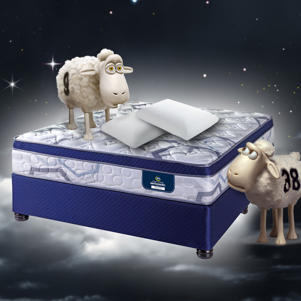 SertaPedic Marseilles Comfort Top Technology Flip Free Medium-Firm Bed Set with 2 High Density Memory Foam Pillows & Mattress Protector