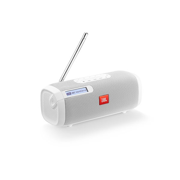 White Tuner Portable Bluetooth Speaker with DAB/FM Radio