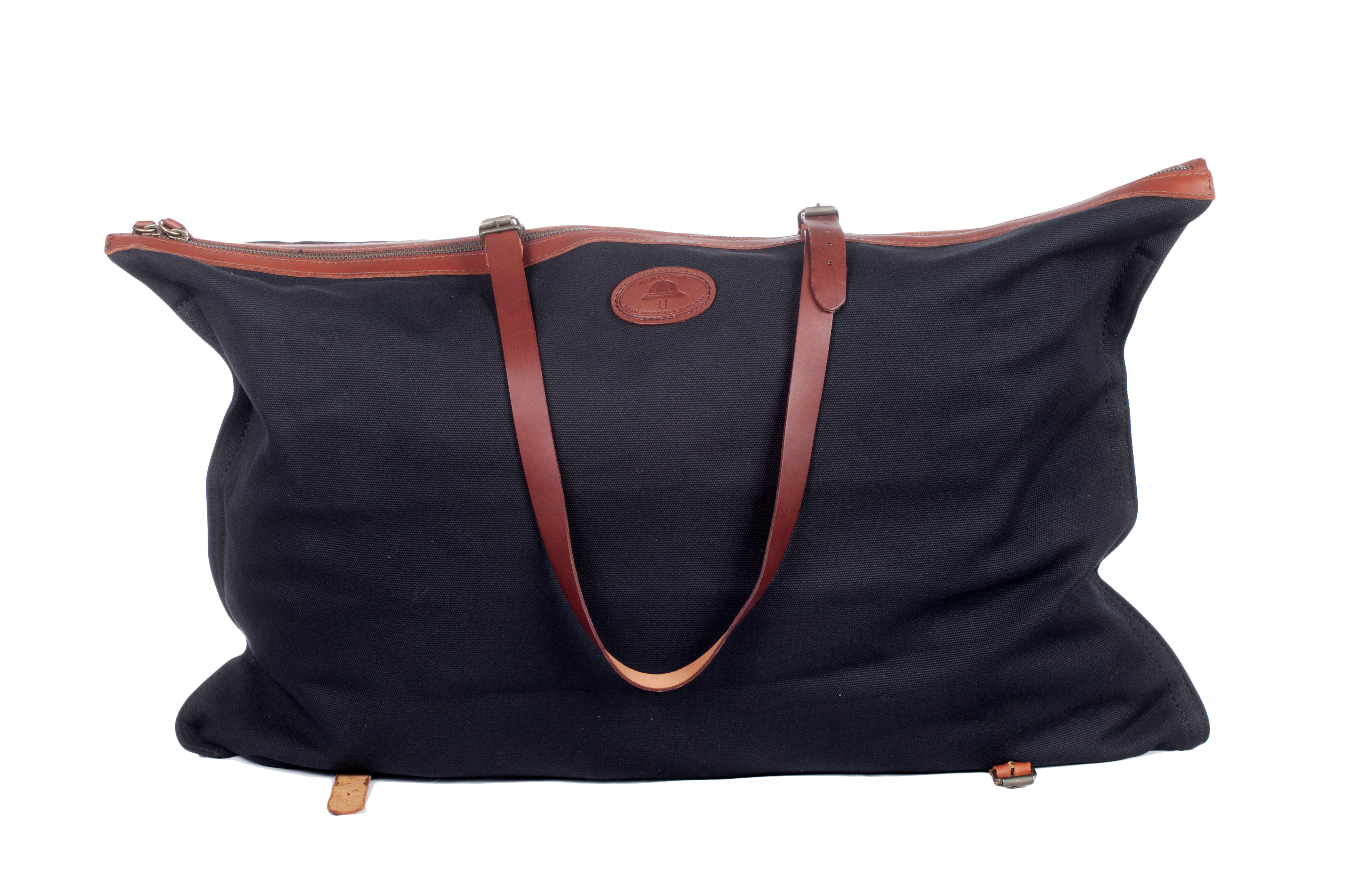 Roll-up Shopper with Genuine Leather Accents