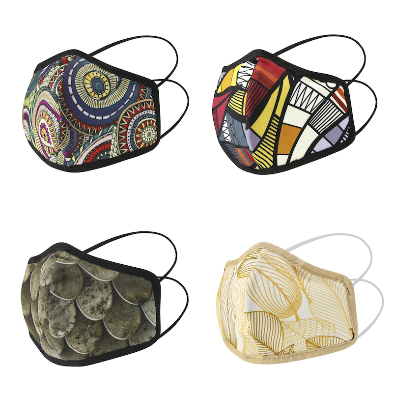 Pack of 4 Premium 3-Layer Fabric Mask with Micro Filter
