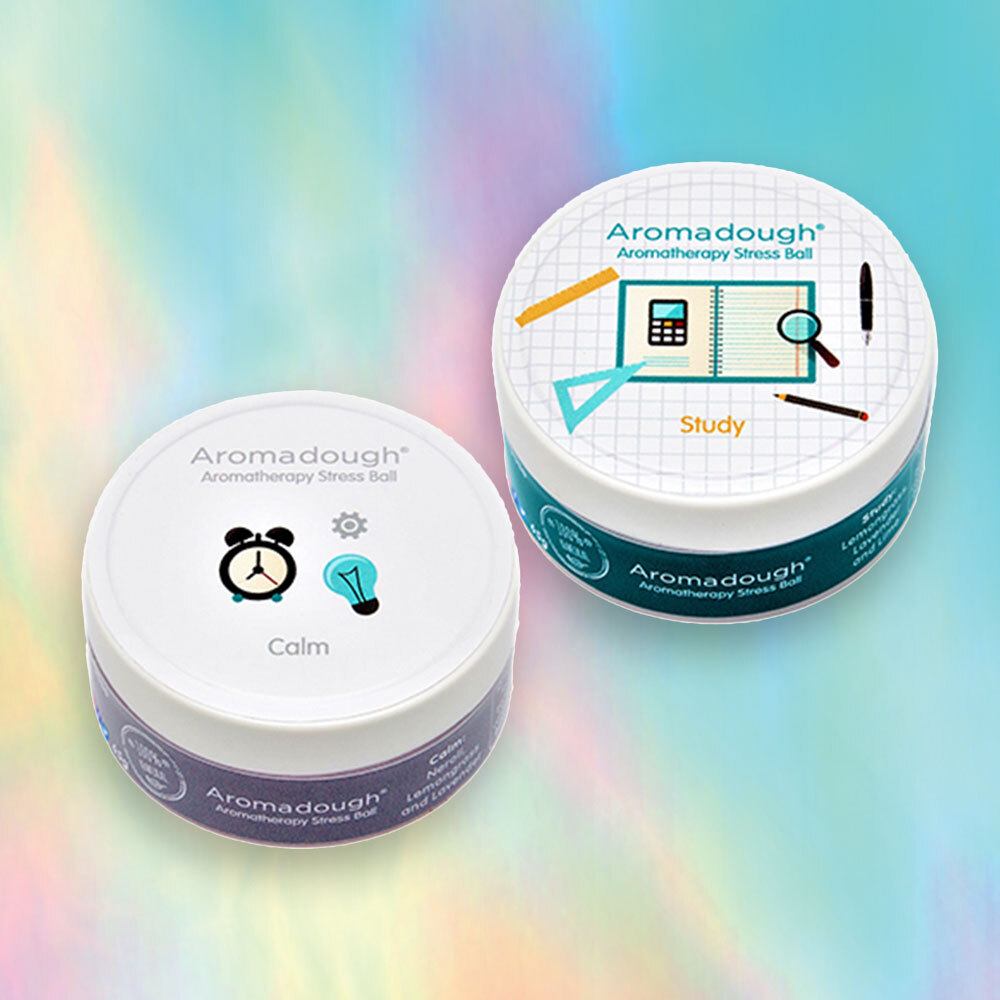 Set of 2, 65g Student Study Aromatherapy Stress Ball Playdough Tubs