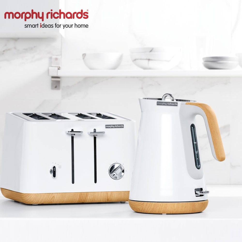 1.5L Stainless Steel Cordless "Aspect Wood Trim" Kettle and 4 Slice Toaster